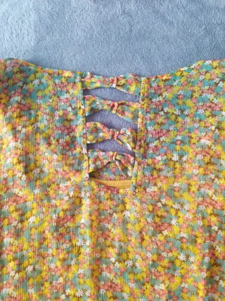 Blusa top romántica gasa flores