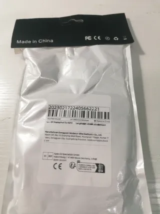 Cable Mini Displayport a HDMI abierto pero sin uso