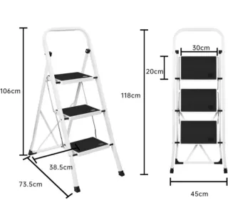 Escalera metálica 3 peldaños