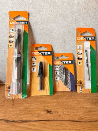 Lote 4 brocas/fresas DEXTER nuevas en blister