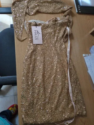 Vestido corto dorado Oh Polly