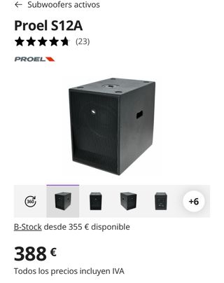 Subwoofer Autoamplif. Proel S12A 12” Negro
