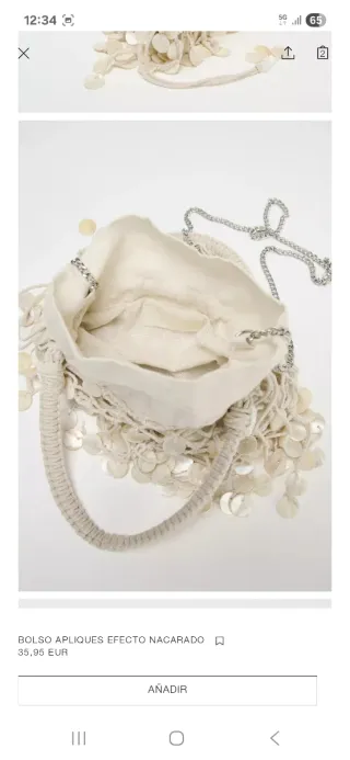 Bolso efecto nacarado con cadena