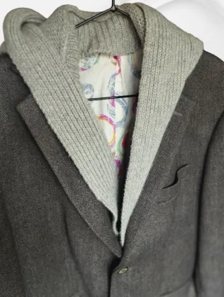 Americana Desigual Marrón con Capucha Desmontable