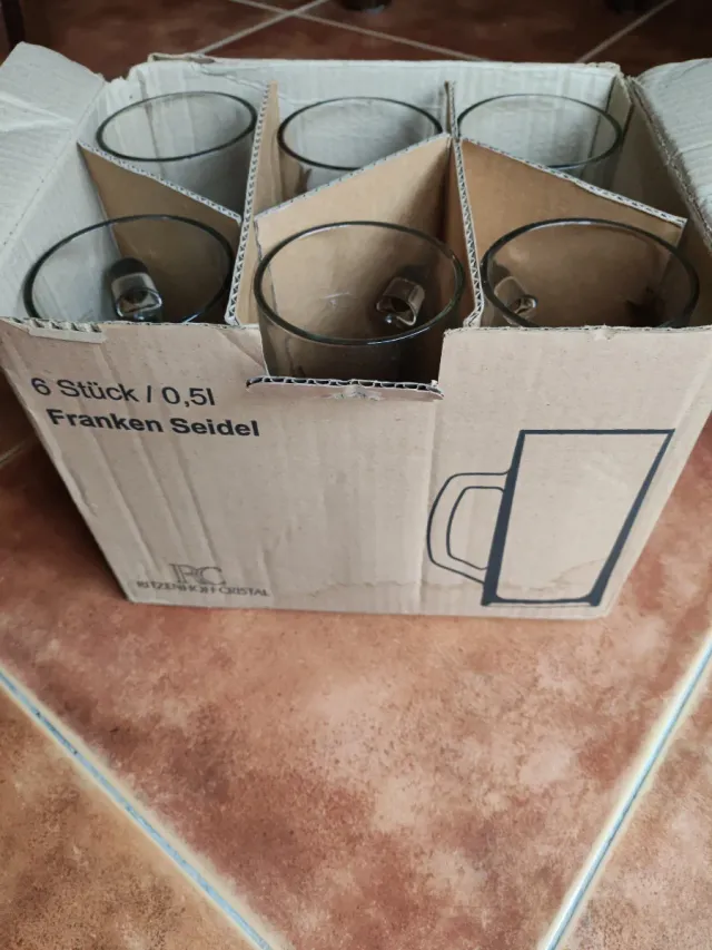 6 Bicchieri da Birra 0,5L in Cristallo