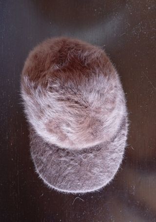 Gorra vintage de angora marrón chocolate