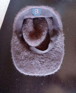 Gorra vintage de angora marrón chocolate