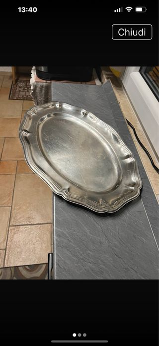Vassoio ovale 45x32 cm acciaio