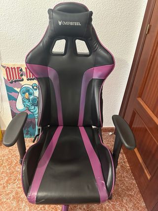Silla Gaming Oversteel Negra y Morada