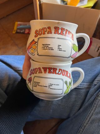 Ciotole di zuppa vintage Sopa Reina e Verdura