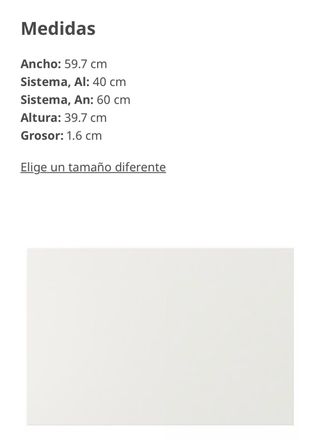 Frente de cajón VEDDINGE IKEA blanco 60 × 40 cm