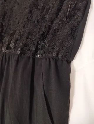 Macacão preto com lantejoulas menina 10 anos