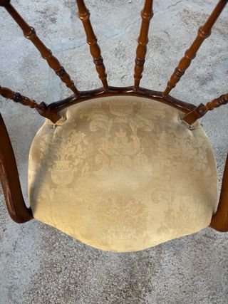 Silla baja vintage tela y madera