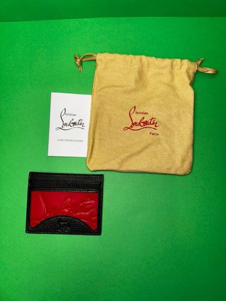 Portacarte Christian Louboutin nero e rosso