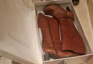 Botas altas Hispanitas piel marrón