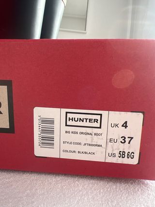 Botas Hunter Talla 37 Negras niña