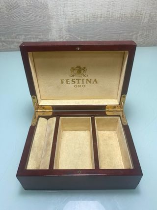Caja madera reloj Festina Oro. Estuche