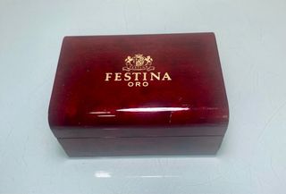 Caja madera reloj Festina Oro. Estuche