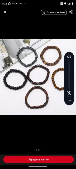 Conjunto Pulseras Madera Estilo Bohemio 6x6 pulcer