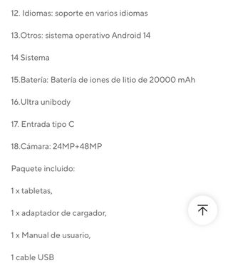 Tablet 8 Pro 12GB-512GB 10.1 pulgadas Android