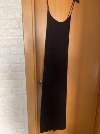 Vestido largo negro tirantes verano