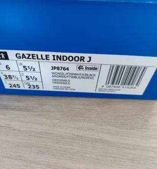 Adidas Gazelle Talla 38 2/3 Gris Blanco