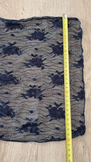 Stola sciarpa pizzo ramage blu