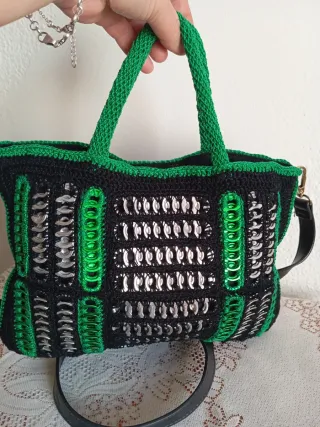 Bolso Crochet Anillas Lata Handmade