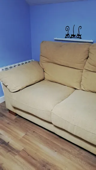 Sofá 2 plazas beige tela Negociable Urge venta!!