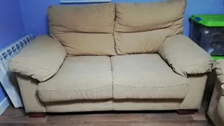 Sofá 2 plazas beige tela Negociable Urge venta!!