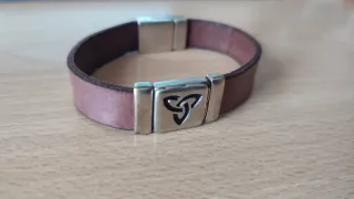 Pulsera Zamak Hombre Cuero Marrón