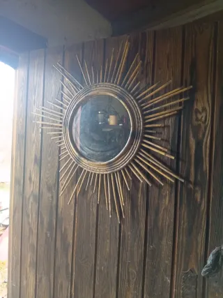 Specchio Sole in Bambù e Legno