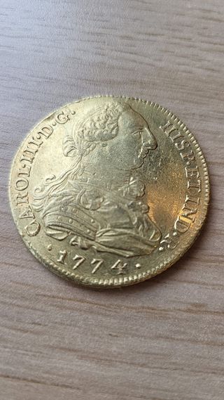 Moneda de Oro 8 Escudos 1774