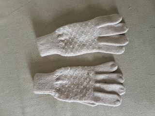 Guantes de punto SIX beige/blanco