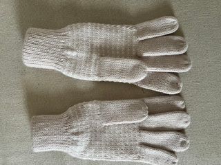 Guantes de punto SIX beige/blanco