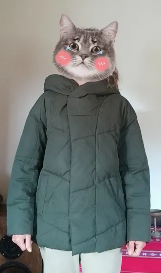 Abrigo verde acolchado extra caliente talla M