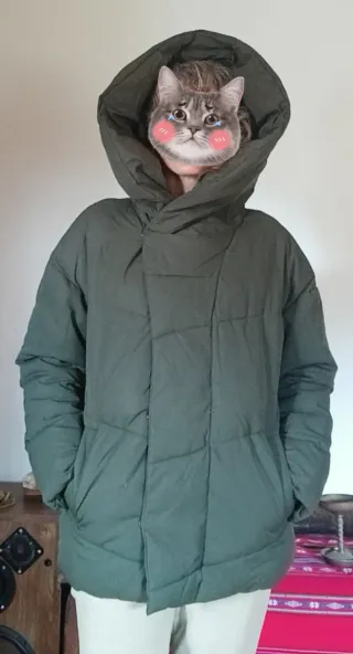 Abrigo verde acolchado extra caliente talla M