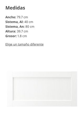 Frente de cajón ENKÖPING IKEA blanco 80 x 40