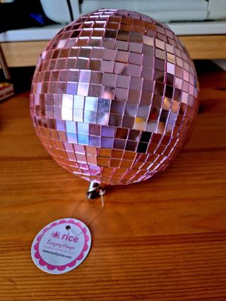 Bola discoteca rosa Rice