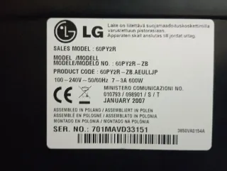 URGE: TV LG 60" €65