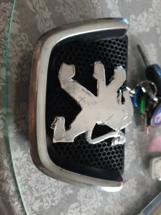 Insignia Peugeot León Cromada