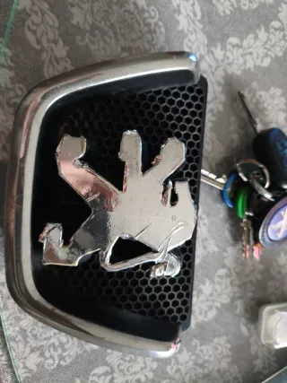 Insignia Peugeot León Cromada