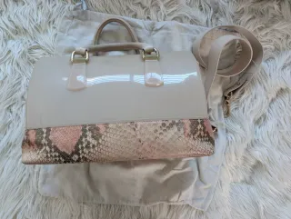 Bolso Furla Beige y Rosa Piel Serpiente