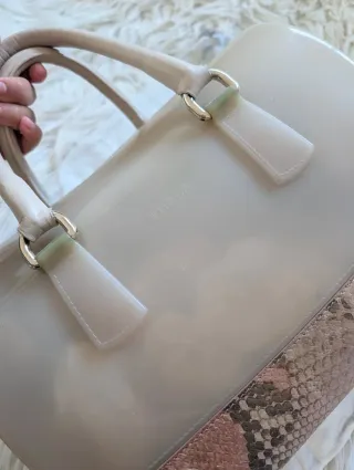 Bolso Furla Beige y Rosa Piel Serpiente