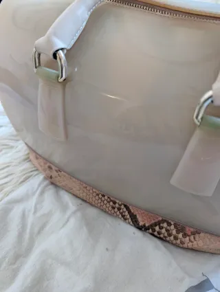 Bolso Furla Beige y Rosa Piel Serpiente