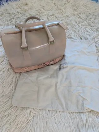 Bolso Furla Beige y Rosa Piel Serpiente