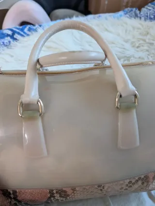 Bolso Furla Beige y Rosa Piel Serpiente