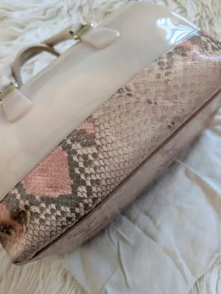 Bolso Furla Beige y Rosa Piel Serpiente