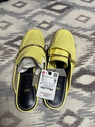 ZARA Mules Amarillas Talla 38
