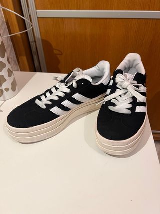Adidas Gazelle Plataforma Negro Blanco